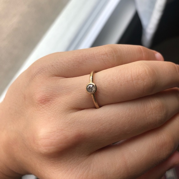 💎 18k Rose Gold Raw Diamond Ring - Picture 1 of 8